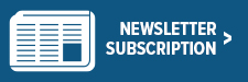 Newsletter-Subscription-Side-Button White icon of a newspaper beside the words NEWSLETTER SUBSCRIPTION in white text on a blue background, with a right-pointing arrow.