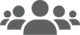A grayscale icon shows five silhouetted human figures, with one larger figure in the center and four smaller figures positioned around it, representing a group or community.